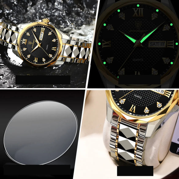 Business Geometric Butterfly Double Snap Quartz Men'S Watches