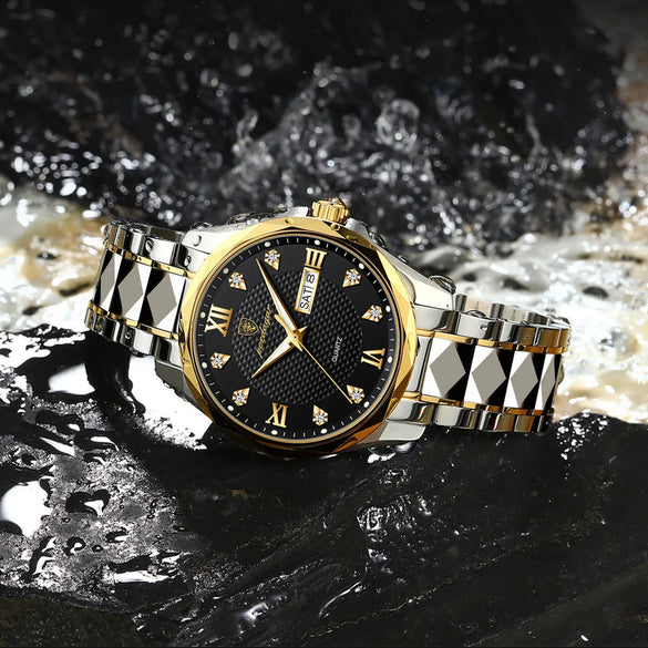 Business Geometric Butterfly Double Snap Quartz Men'S Watches