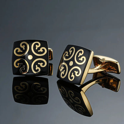 Business Geometric Copper Plating Men'S Cufflinks