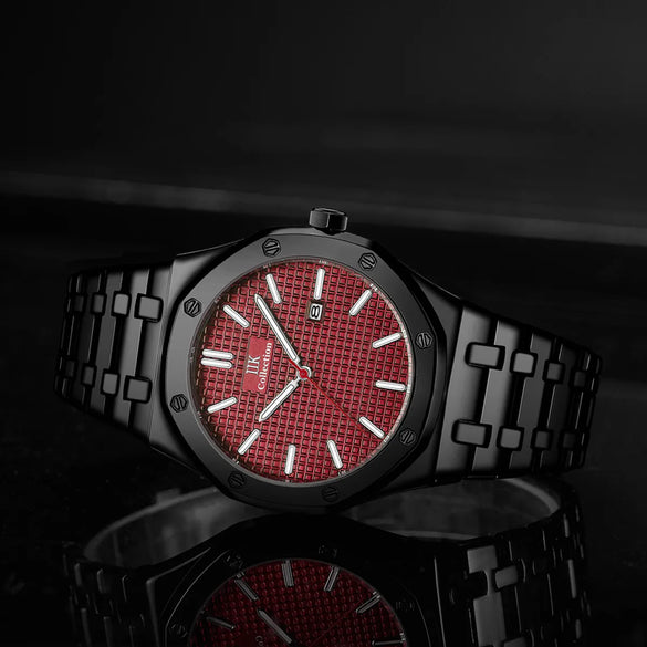 Business Geometric Single Folding Buckle Quartz Men'S Watches