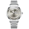 Business Men's Alloy And Stainless Steel Fully Automatic Mechanical Hollow Waterproof Luminous Dual Calendar Round Dial Watch