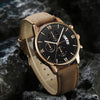 Business Men's Alloy And Stainless Steel Round Dial Printed Logo Quartz Watch 3Piece Set