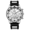 Business Men's Alloy Case Quartz Watch With Silicone Strap And Round Blue Dial