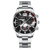 Business Men's Alloy Case Stainless Steel Band Round Dial Watch