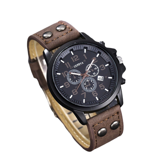 Business Men's Alloy Quartz Watch With Round Dial