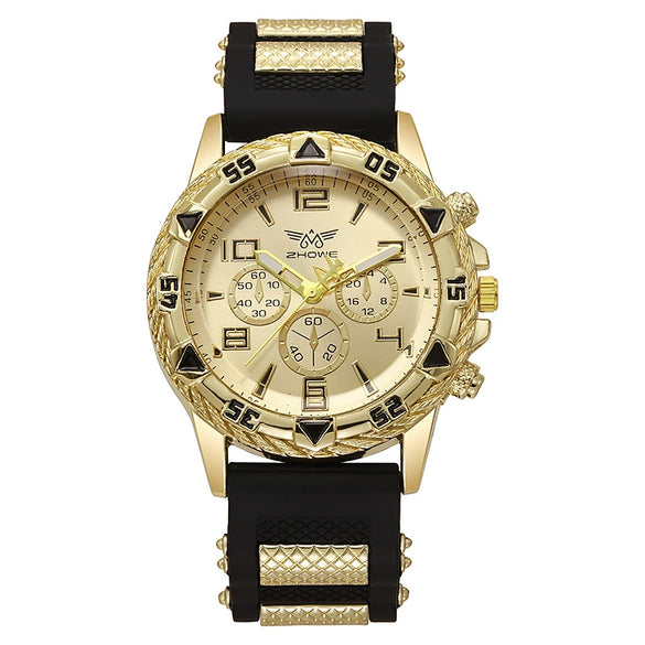 Business Men's Casual Quartz Watch With Fake Threeeye Dial Alloy Case And Strap Stainless Steel Buckle Round Dial