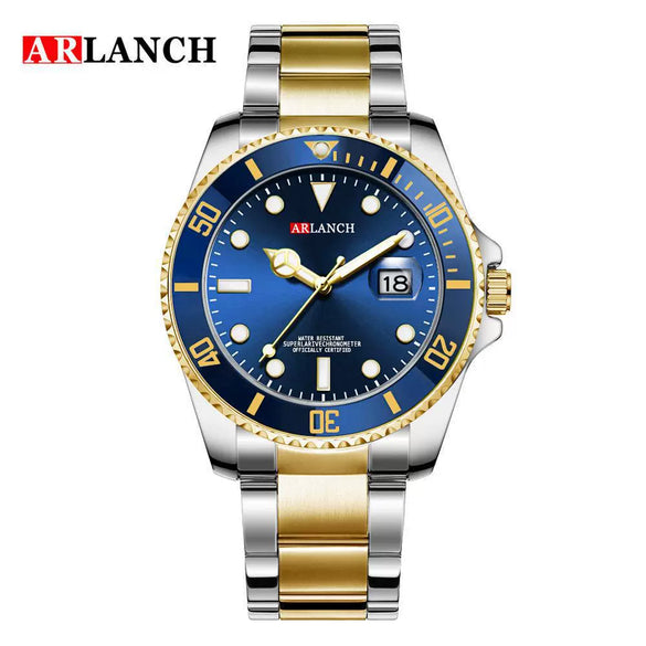 Business Men's Metal And Stainless Steel Round Quartz Watch