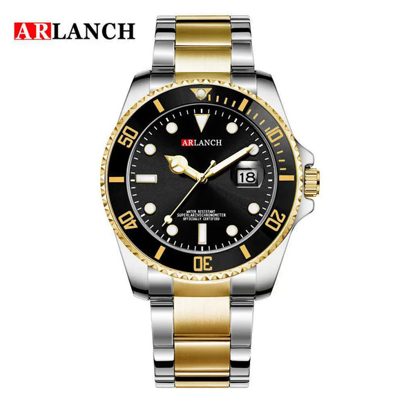 Business Men's Metal And Stainless Steel Round Quartz Watch