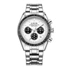 Business Men's Multifunctional Waterproof Calendar Luminous Quartz Watch Zinc Alloy Case Stainless Steel Strap Round Dial