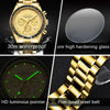 Business Men's Multifunctional Waterproof Calendar Luminous Quartz Watch Zinc Alloy Case Stainless Steel Strap Round Dial