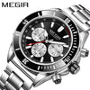 Business Men's Sports Luminous Watch Alloy Case Stainless Steel Strap Round Dial