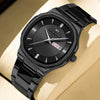 Business Men's Stainless Steel Watch With Round Dial Quartz Waterproof