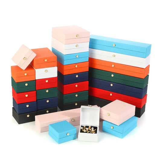 Business Simple Style Solid Color Paper Jewelry Boxes