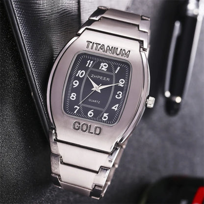 Business Solid Color Single Folding Buckle Quartz Men'S Watches