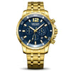Business Sports Multifunctional Men's Watch Alloy Case Stainless Steel Strap Mineral Reinforced Glass Mirror Round Dial Waterproof Quartz Watch