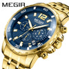 Business Sports Multifunctional Men's Watch Alloy Case Stainless Steel Strap Mineral Reinforced Glass Mirror Round Dial Waterproof Quartz Watch