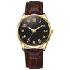 Business Style Alloy And Imitation Leather Quartz Watch With Round Dial And Stainless Steel Buckle