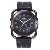 Business Style Alloy Case Stainless Steel Clasp Imitation Leather Strap Round Dial Male Gift Set With Belt Purse Tie Perfume Cufflinks Quartz Watch Pen