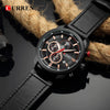 Business Style Men's Wristwatch Metal Case Imitation Leather Strap Stainless Steel Buckle Round Dial
