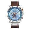 Business Style Men's Wristwatch Metal Case Imitation Leather Strap Stainless Steel Buckle Round Dial
