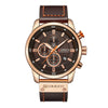 Business Style Men's Wristwatch Metal Case Imitation Leather Strap Stainless Steel Buckle Round Dial