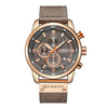 Business Style Men's Wristwatch Metal Case Imitation Leather Strap Stainless Steel Buckle Round Dial