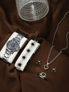 Business Style Round Dial Alloy Strap Quartz Watch For Female With Stainless Steel Clasp