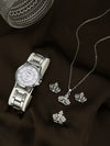 Business Style Round Dial Alloy Strap Quartz Watch For Female With Stainless Steel Clasp