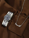Business Style Round Dial Alloy Strap Quartz Watch For Female With Stainless Steel Clasp
