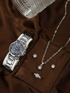 Business Style Round Dial Alloy Strap Quartz Watch For Female With Stainless Steel Clasp