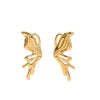 Butterfly Bow Tie Style Women's Titanium Steel 18K Gold Plated Electroplated Earrings