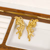 Butterfly Bow Tie Style Women's Titanium Steel 18K Gold Plated Electroplated Earrings