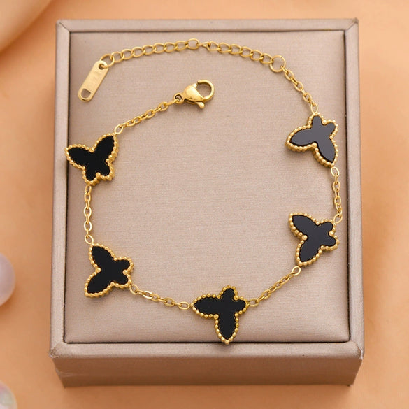 Butterfly Bow Titanium Steel Electroplating Bracelet Unisex