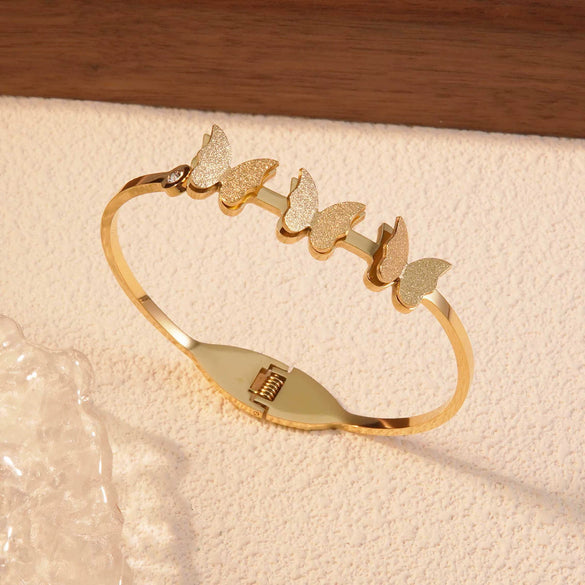 Butterfly Bracelet Titanium Steel Exquisite Stereo Frosted Electroplating Hand Jewelry