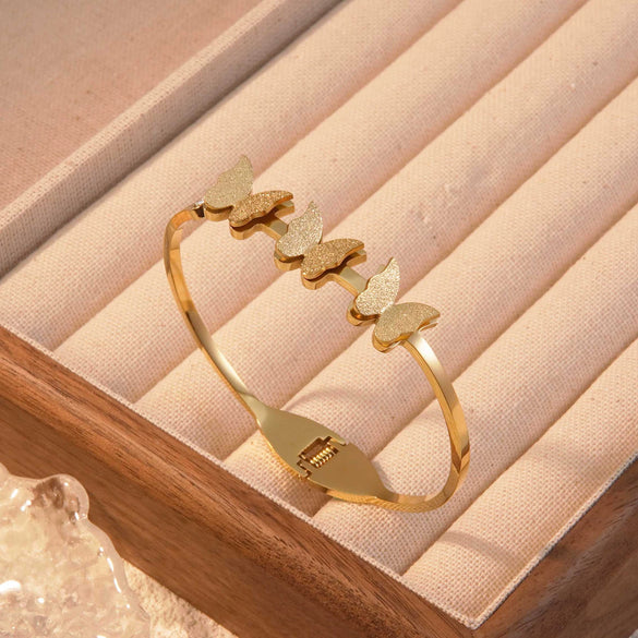 Butterfly Bracelet Titanium Steel Exquisite Stereo Frosted Electroplating Hand Jewelry