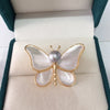 Butterfly Brooch Shell Natural Sea Fritillary Water Pearl Insect Pattern Electroplated Women's Fashion Accessory