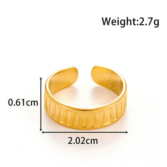 Butterfly Chain Opening Adjustable Ring Titanium Steel Geometric Style Electroplated