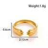 Butterfly Chain Opening Adjustable Ring Titanium Steel Geometric Style Electroplated
