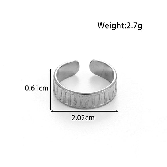Butterfly Chain Opening Adjustable Ring Titanium Steel Geometric Style Electroplated