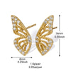 Butterfly Earrings Copper Plated With Real Gold Cute Animal Zodiac Style