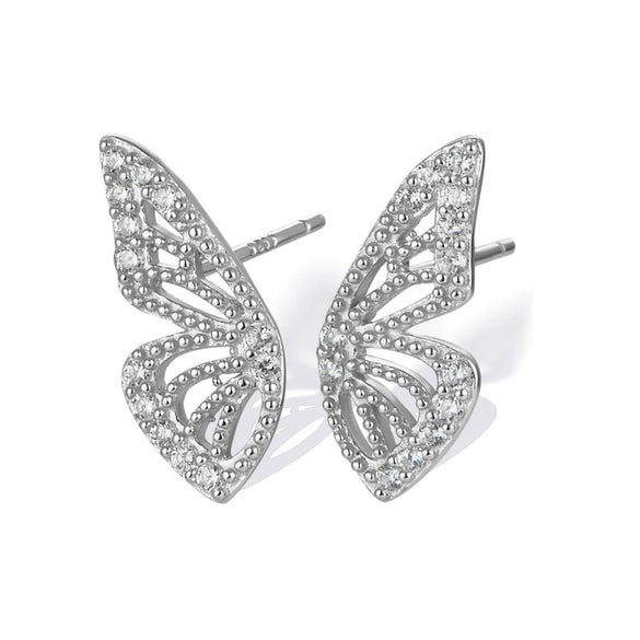 Butterfly Earrings Copper Plated With Real Gold Cute Animal Zodiac Style