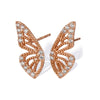 Butterfly Earrings Copper Plated With Real Gold Cute Animal Zodiac Style