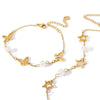 Butterfly Fivepointed Star Titanium Steel And Stainless Steel 18K Plated Geometric Style Bracelet For Women