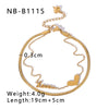 Butterfly Fivepointed Star Titanium Steel And Stainless Steel 18K Plated Geometric Style Bracelet For Women