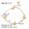 Butterfly Fivepointed Star Titanium Steel And Stainless Steel 18K Plated Geometric Style Bracelet For Women