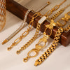 Butterfly Geometric Stainless Steel Bracelet With Zircon Chain Ball Chain Cuban Chain Electroplated Non Fading Hand Jewelry For Women
