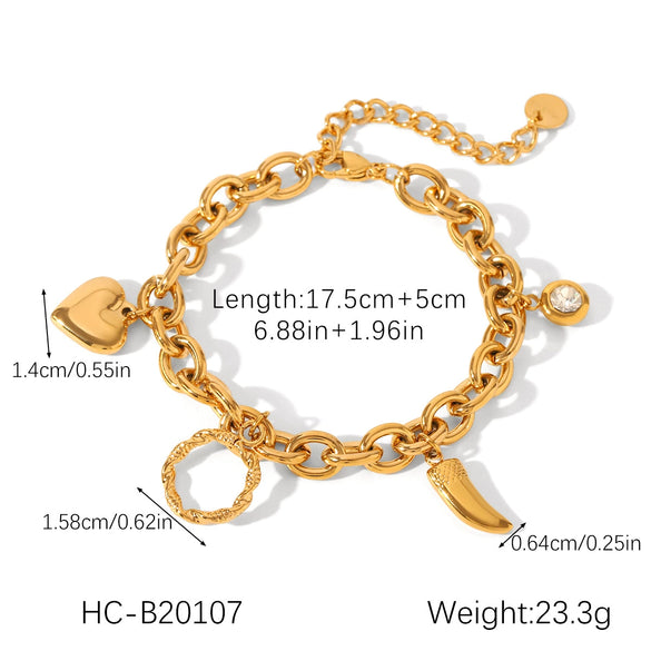 Butterfly Geometric Stainless Steel Bracelet With Zircon Chain Ball Chain Cuban Chain Electroplated Non Fading Hand Jewelry For Women