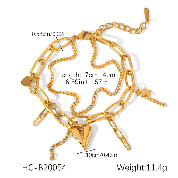 Butterfly Geometric Stainless Steel Bracelet With Zircon Chain Ball Chain Cuban Chain Electroplated Non Fading Hand Jewelry For Women