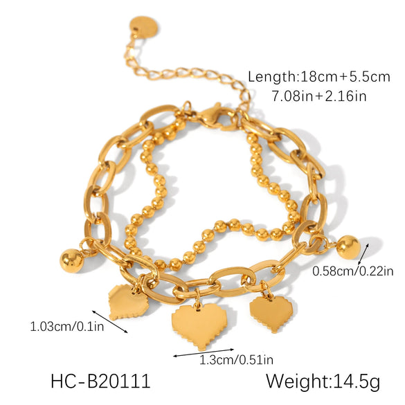 Butterfly Geometric Stainless Steel Bracelet With Zircon Chain Ball Chain Cuban Chain Electroplated Non Fading Hand Jewelry For Women