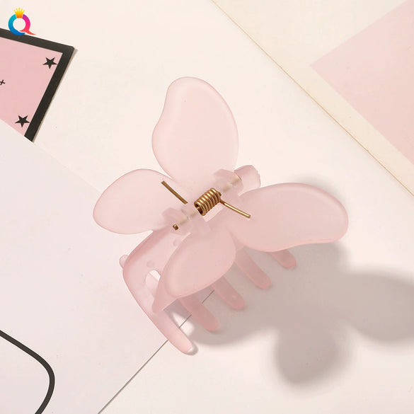 Butterfly Hair Clip Plastic Resin Handmade Women's Grip Style